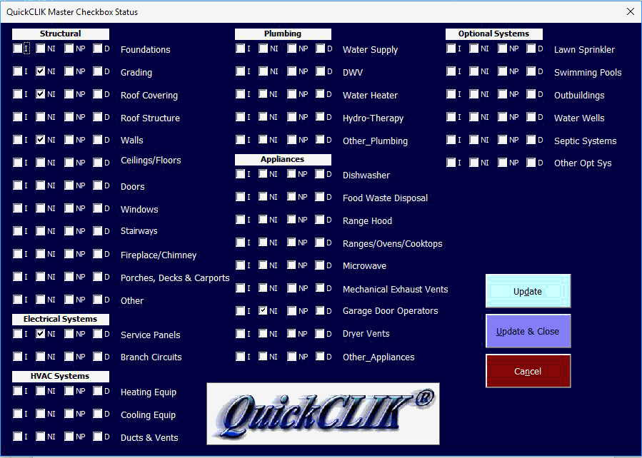 CheckBox Status Home Inspection Software